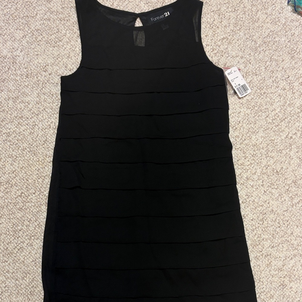Forever 21 Black Sleeveless Layered Mini Dress